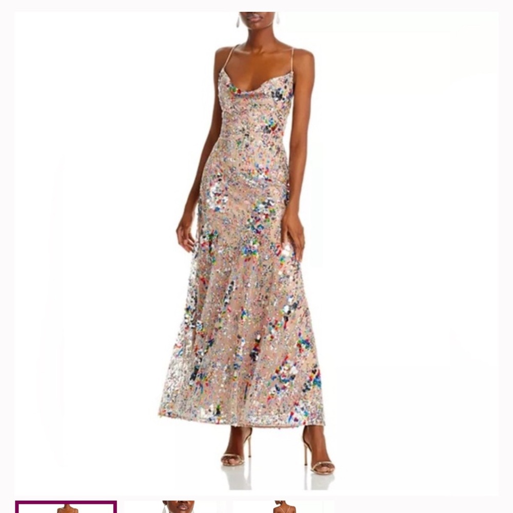 Milly Odetta Sequin confetti Multicolor Gown
